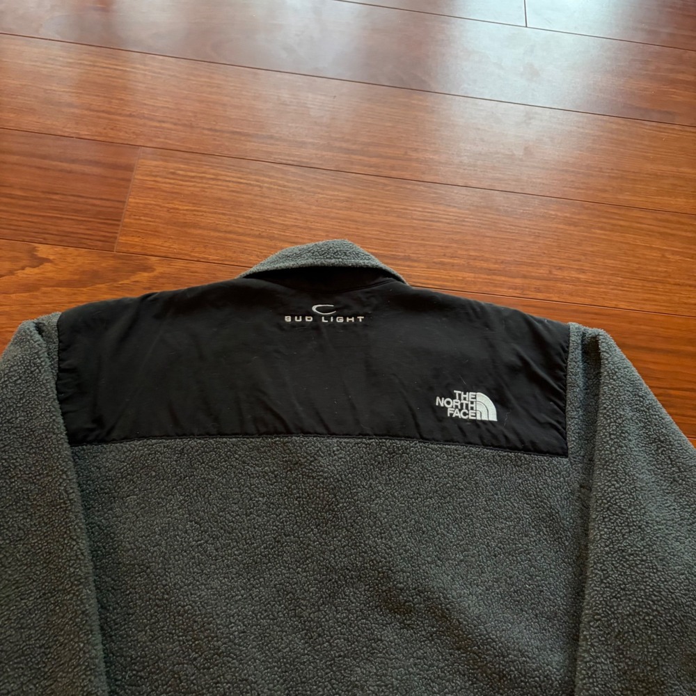 The North Face Denali Fleece Jacket Bud Light Embroidered Grey Black S